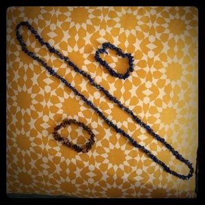 PRECIOUS STONE NECKLACE & TWO BRACELETS NWOT